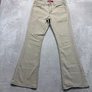 Levis 519 Jeans Junior Womens 11 Long Low Flare Tan Khaki Low Rise Stretch Denim